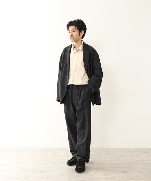 UNFOLLOW（アンフォロー）の「【FOLL / フォル】washed wool linen relax pants（スラックス・メンズ・ブラック・2/3）」の15枚目の写真