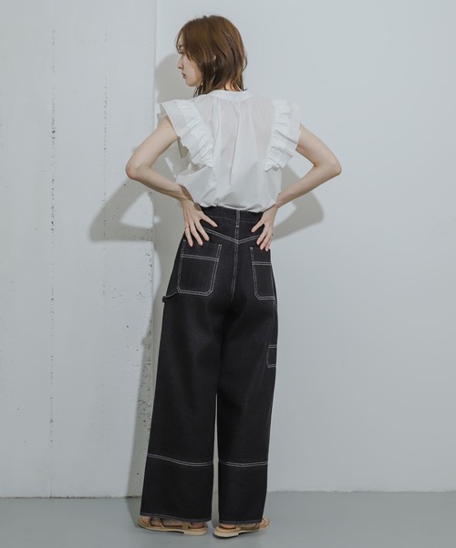 SENSE OF PLACE by URBAN RESEARCH（センスオブプレイスバイアーバンリサーチ）の「フロントボタンフリルブラウス（シャツ/ブラウス・レディース・オフホワイト/ブルー系その他/ミント・ONE）」の8枚目の写真