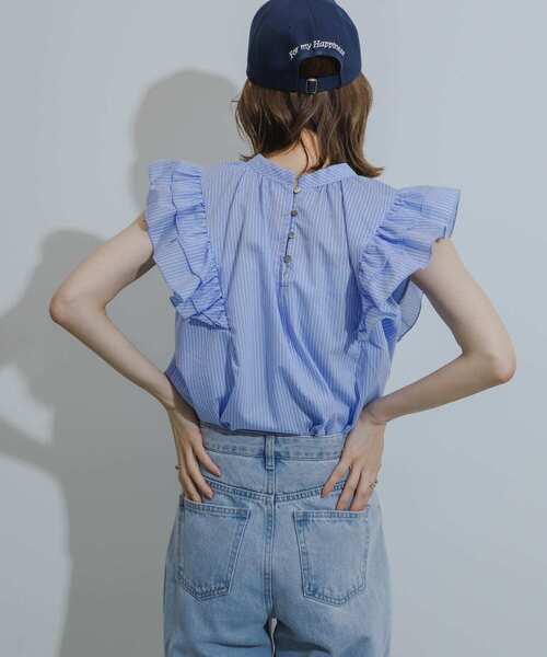 SENSE OF PLACE by URBAN RESEARCH（センスオブプレイスバイアーバンリサーチ）の「フロントボタンフリルブラウス（シャツ/ブラウス・レディース・オフホワイト/ブルー系その他/ミント・ONE）」の17枚目の写真