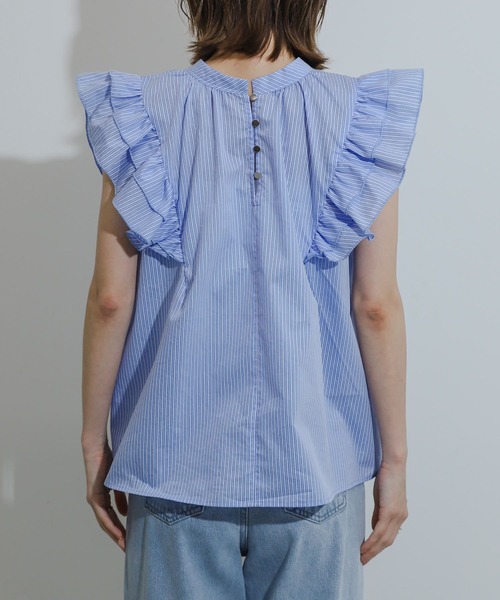 SENSE OF PLACE by URBAN RESEARCH（センスオブプレイスバイアーバンリサーチ）の「フロントボタンフリルブラウス（シャツ/ブラウス・レディース・オフホワイト/ブルー系その他/ミント・ONE）」の22枚目の写真