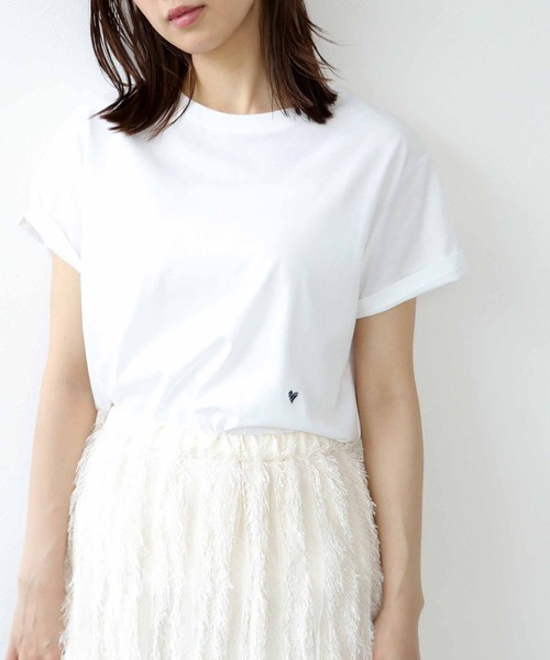 ハート刺繍Tシャツ（Tシャツ/カットソー）｜Jines（ジネス）