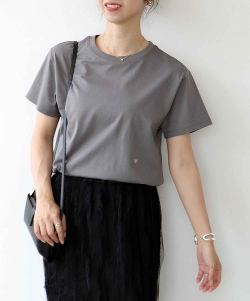 ハート刺繍Tシャツ（Tシャツ/カットソー）｜Jines（ジネス）