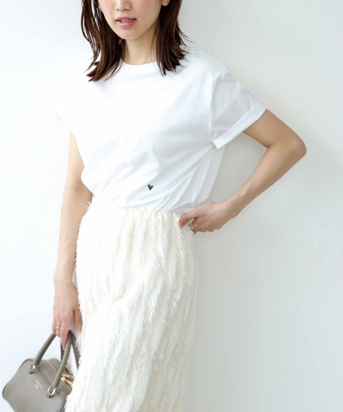 ハート刺繍Tシャツ（Tシャツ/カットソー）｜Jines（ジネス）