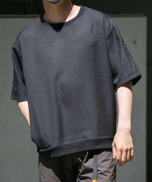 URBAN RESEARCH ROSSO MEN(アーバンリサーチロッソメン)の「『セットアップ対応』『XLサイズあり』『WEB限定』LINEN LIKEリラックスリブTシャツ(Tシャツ/カットソー・メンズ・ブラック/ベージュ・MEDIUM/LARGE/X-LARGE)」の9枚目の写真