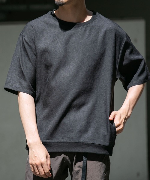 URBAN RESEARCH ROSSO MEN(アーバンリサーチロッソメン)の「『セットアップ対応』『XLサイズあり』『WEB限定』LINEN LIKEリラックスリブTシャツ(Tシャツ/カットソー・メンズ・ブラック/ベージュ・MEDIUM/LARGE/X-LARGE)」の8枚目の写真