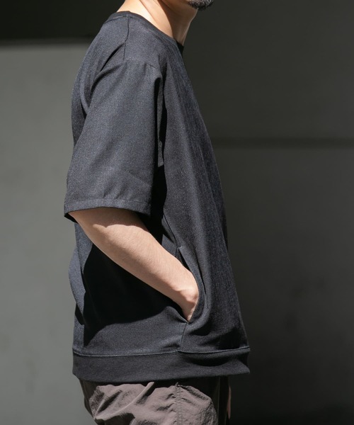 URBAN RESEARCH ROSSO MEN(アーバンリサーチロッソメン)の「『セットアップ対応』『XLサイズあり』『WEB限定』LINEN LIKEリラックスリブTシャツ(Tシャツ/カットソー・メンズ・ブラック/ベージュ・MEDIUM/LARGE/X-LARGE)」の5枚目の写真