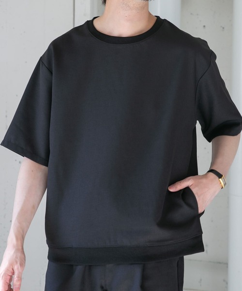 URBAN RESEARCH ROSSO MEN(アーバンリサーチロッソメン)の「『セットアップ対応』『XLサイズあり』『WEB限定』LINEN LIKEリラックスリブTシャツ(Tシャツ/カットソー・メンズ・ブラック/ベージュ・MEDIUM/LARGE/X-LARGE)」の22枚目の写真