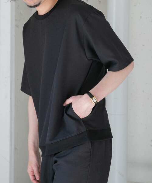 URBAN RESEARCH ROSSO MEN(アーバンリサーチロッソメン)の「『セットアップ対応』『XLサイズあり』『WEB限定』LINEN LIKEリラックスリブTシャツ(Tシャツ/カットソー・メンズ・ブラック/ベージュ・MEDIUM/LARGE/X-LARGE)」の18枚目の写真