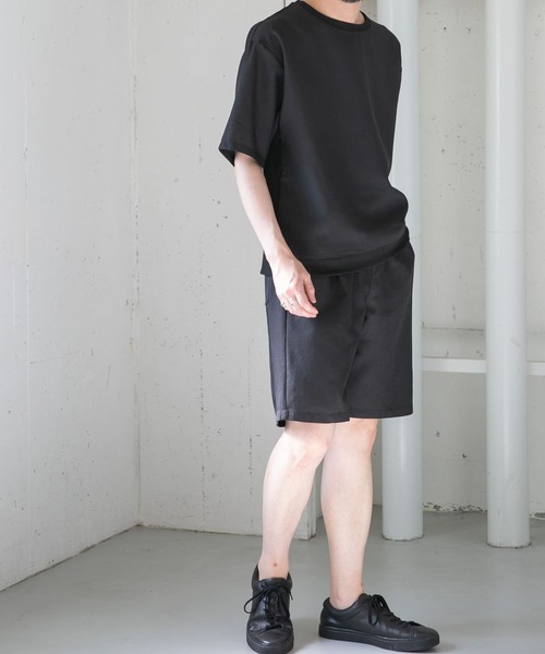 URBAN RESEARCH ROSSO MEN(アーバンリサーチロッソメン)の「『セットアップ対応』『XLサイズあり』『WEB限定』LINEN LIKEリラックスリブTシャツ(Tシャツ/カットソー・メンズ・ブラック/ベージュ・MEDIUM/LARGE/X-LARGE)」の14枚目の写真