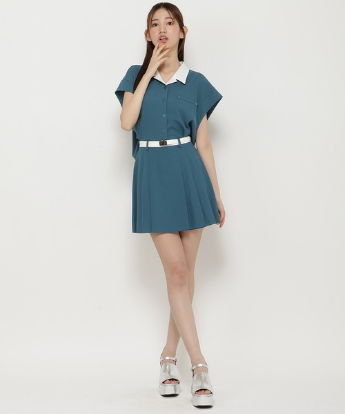 REDYAZEL（レディアゼル）の「【セットアップ可能】配色ベルトプリーツショートスカパン（その他パンツ・レディース・ブラウン/グレー/ブルー・FREE）」の17枚目の写真