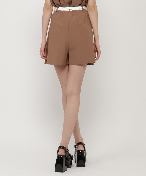 REDYAZEL（レディアゼル）の「【セットアップ可能】配色ベルトプリーツショートスカパン（その他パンツ・レディース・ブラウン/グレー/ブルー・FREE）」の11枚目の写真