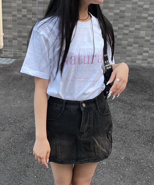 fiere（フィエール）の「英字プリント半袖Tシャツ（Tシャツ/カットソー・レディース・ホワイト/アイボリー/A・M/L/LARGE/MEDIUM/XL/SMALL）」の9枚目の写真