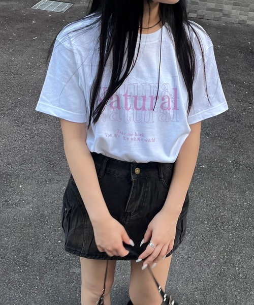 fiere（フィエール）の「英字プリント半袖Tシャツ（Tシャツ/カットソー・レディース・ホワイト/アイボリー/A・M/L/LARGE/MEDIUM/XL/SMALL）」の8枚目の写真