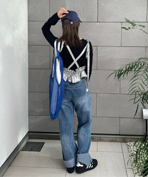 y/m by misato(イムバイミサト)の「メタリックタフタハーネス(ベルト・レディース・シルバー・FREE)」の6枚目の写真