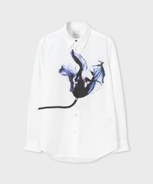 Paul Smith \"Moonlight Flower\" シャツ 24AW Paul Smith White 'Moonlight Flower' Print Cotton Shirt