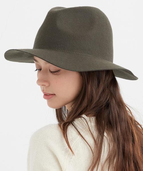 green label relaxing（グリーンレーベルリラクシング）の「GC フェルトナカオレハット②◆（ハット・レディース・ブラック/ライトグレー/ブラウン/ネイビー/ダークグリーン/ベージュ・フリー）」の5枚目の写真