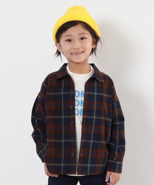 セール】綿100% チェック柄 長袖ネルシャツ（シャツ/ブラウス