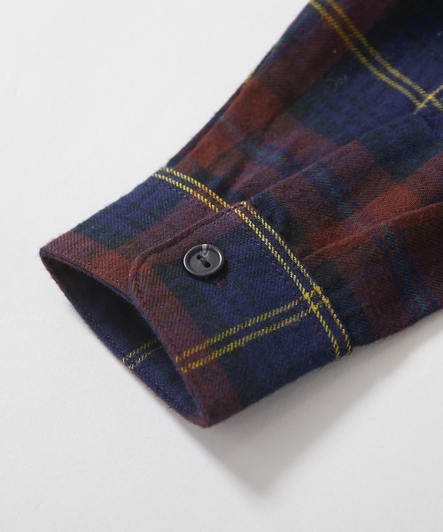 セール】綿100% チェック柄 長袖ネルシャツ（シャツ/ブラウス