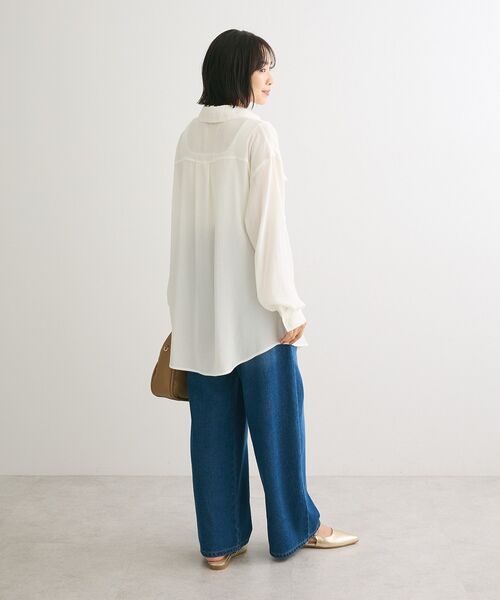 Sugar spoon（シュガースプーン）の「・SUGAR SPOON サテンオーバーシャツチュニック（チュニック・レディース・ベージュ/グリーン/ブラック/オフホワイト・FREE）」の18枚目の写真