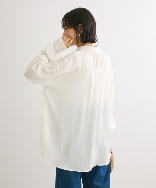 Sugar spoon（シュガースプーン）の「・SUGAR SPOON サテンオーバーシャツチュニック（チュニック・レディース・ベージュ/グリーン/ブラック/オフホワイト・FREE）」の20枚目の写真