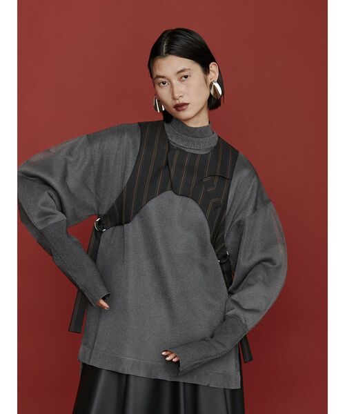 【セール】SEE THROUGH LAYERED KNIT / シースルーレイヤードニット（ニット/セーター）｜UN3D.（アンスリード）