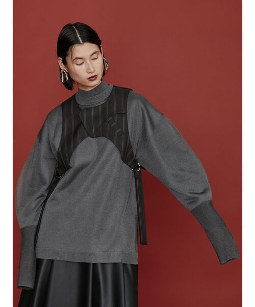 【未使用品】UN3D.アンスリード　レイヤードニット　ブラック UN3D.（アンスリード）の「SEE THROUGH LAYERED KNIT