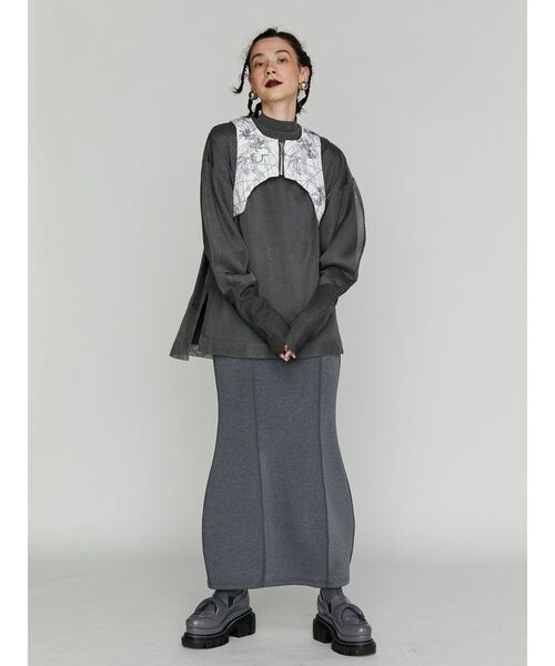 【セール】SEE THROUGH LAYERED KNIT / シースルーレイヤードニット（ニット/セーター）｜UN3D.（アンスリード）