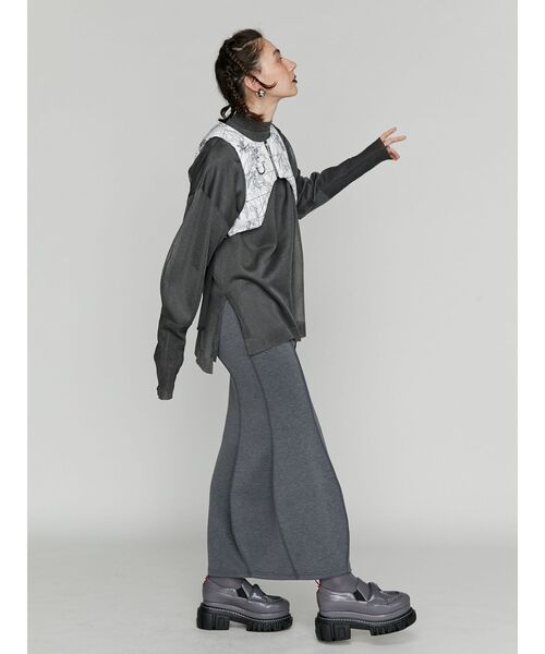 【セール】SEE THROUGH LAYERED KNIT / シースルーレイヤードニット（ニット/セーター）｜UN3D.（アンスリード）