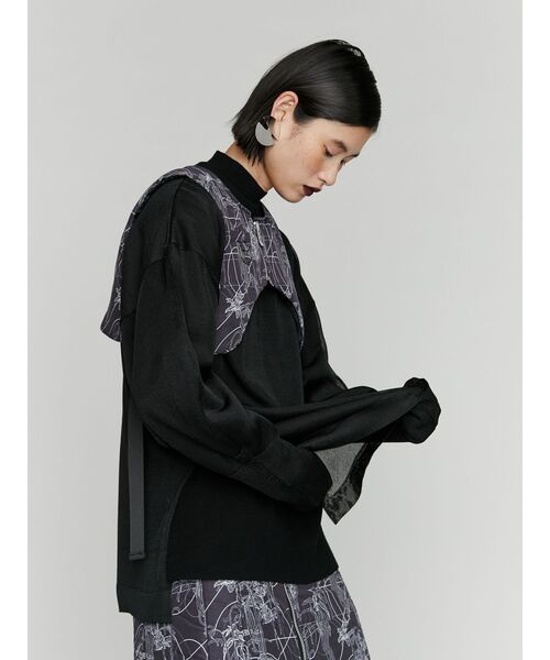 【セール】SEE THROUGH LAYERED KNIT / シースルーレイヤードニット（ニット/セーター）｜UN3D.（アンスリード）