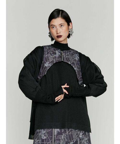 【セール】SEE THROUGH LAYERED KNIT / シースルーレイヤードニット（ニット/セーター）｜UN3D.（アンスリード）