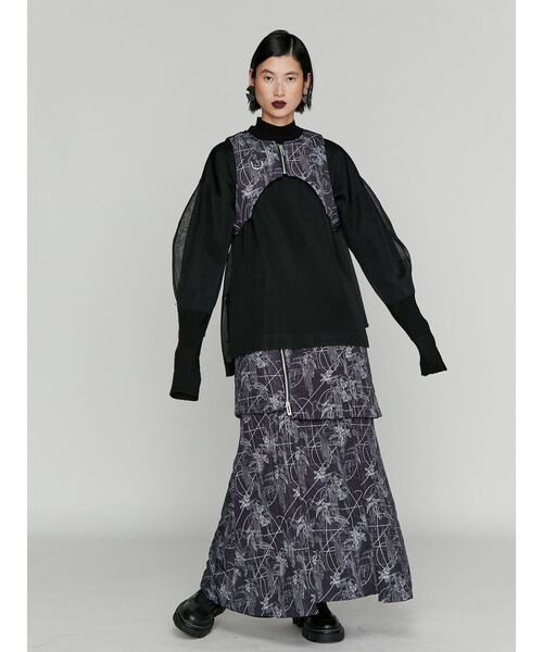 【セール】SEE THROUGH LAYERED KNIT / シースルーレイヤードニット（ニット/セーター）｜UN3D.（アンスリード）