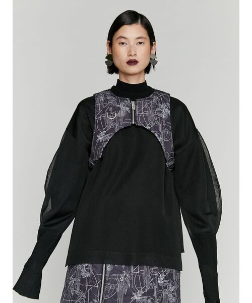 【未使用品】UN3D.アンスリード　レイヤードニット　ブラック UN3D.（アンスリード）の「レイヤードニットベスト（ニット