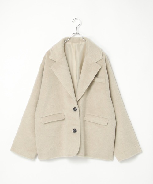 notch.（ノッチ）の「【 notch.by yui 】 シャギービッグテーラージャケット（テーラードジャケット・レディース・チャコール/ベージュ/ブラウン/ブラック/グレー/ライトグレー・M）」の10枚目の写真