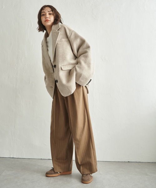 notch. シャギービッグテーラージャケット/brown セール】【 notch.by yui 】 シャギービッグテーラージャケット