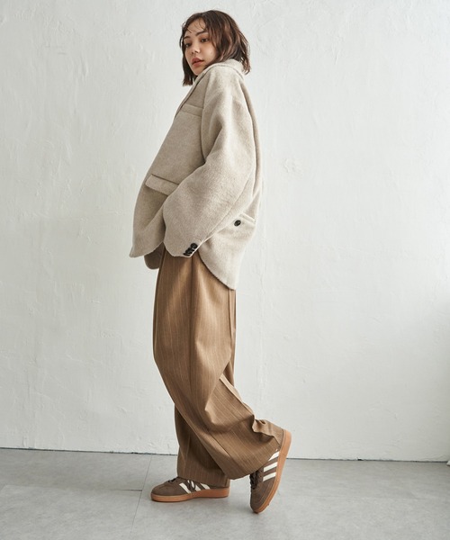 notch.（ノッチ）の「【 notch.by yui 】 シャギービッグテーラージャケット（テーラードジャケット・レディース・チャコール/ベージュ/ブラウン/ブラック/グレー/ライトグレー・M）」の19枚目の写真