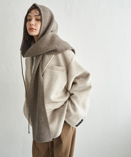 notch.（ノッチ）の「【 notch.by yui 】 シャギービッグテーラージャケット（テーラードジャケット・レディース・チャコール/ベージュ/ブラウン/ブラック/グレー/ライトグレー・M）」の18枚目の写真