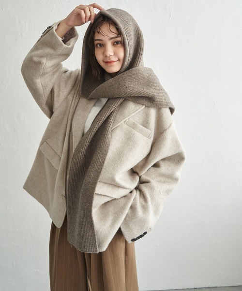 notch.（ノッチ）の「【 notch.by yui 】 シャギービッグテーラージャケット（テーラードジャケット・レディース・チャコール/ベージュ/ブラウン/ブラック/グレー/ライトグレー・M）」の17枚目の写真