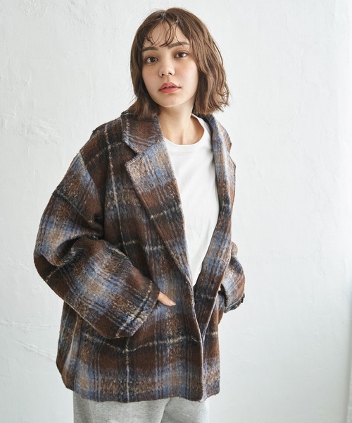【フロー】THETOE Breite シャギージャケット notch.by yui 】 シャギービッグテーラージャケット（テーラード