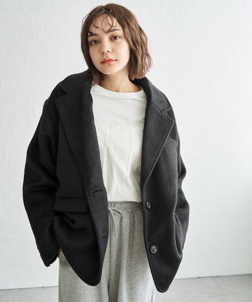 notch.(ノッチ)の「【 notch.by yui 】 シャギービッグテーラージャケット(テーラードジャケット・レディース・チャコール/ベージュ/ブラウン/ブラック/グレー/ライトグレー・M)」の22枚目の写真