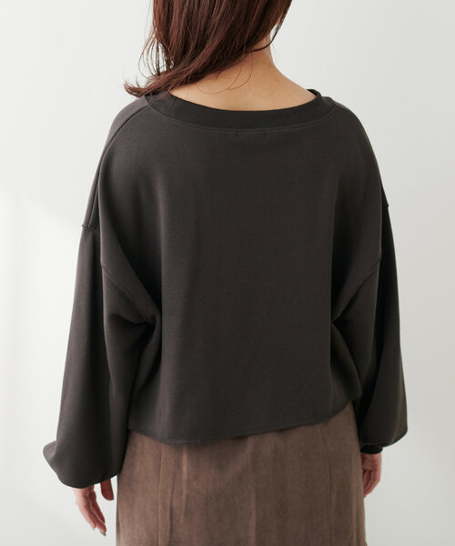 natural couture(ナチュラルクチュール)の「【WEB限定】刺繍ロゴ裏毛プルオーバー(Tシャツ/カットソー・レディース・モカ/ピンク/ライトベージュ/チャコールグレー・FREE)」の12枚目の写真