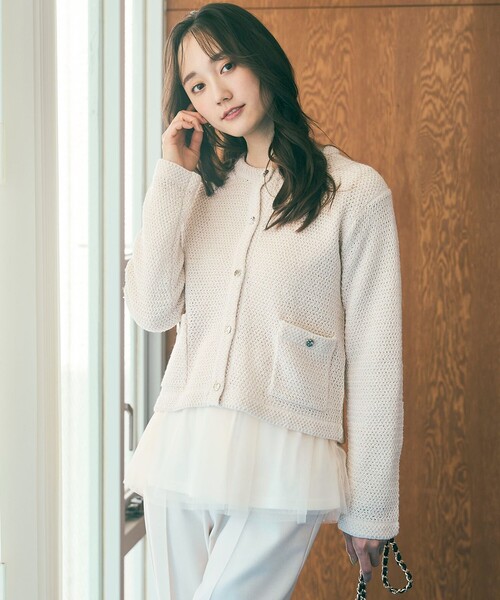 ANY SIS（エニィスィス）の「【2SET】チュールインナー ツイン（アンサンブル・レディース・アイボリー系/ブラック系/ワイン系・4）」の3枚目の写真
