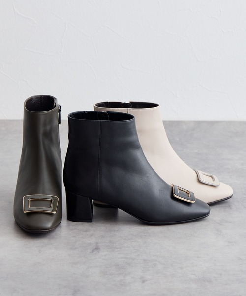 【セール】【Made in Japan】【撥水】スクエアバックルブーツ/641413（ブーツ）｜HIMIKO（ヒミコ）