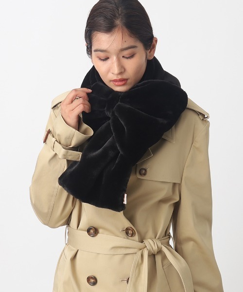 INED☆1シーズンのみ着用☆リボンのファーマフラー パール×リボンファーマフラー / any FAM KIDS | ファッション