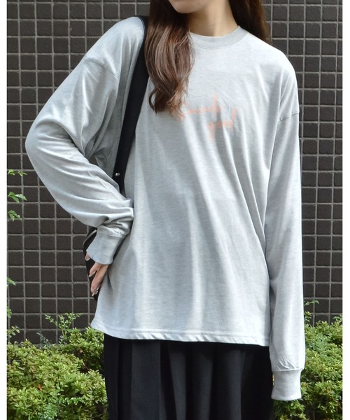 spiritoso(スピリトーゾ)の「ニュアンスカップル ロンT(Tシャツ/カットソー・レディース・ネイビー/杢グレー・FREE)」の5枚目の写真