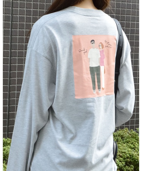 spiritoso(スピリトーゾ)の「ニュアンスカップル ロンT(Tシャツ/カットソー・レディース・ネイビー/杢グレー・FREE)」の7枚目の写真