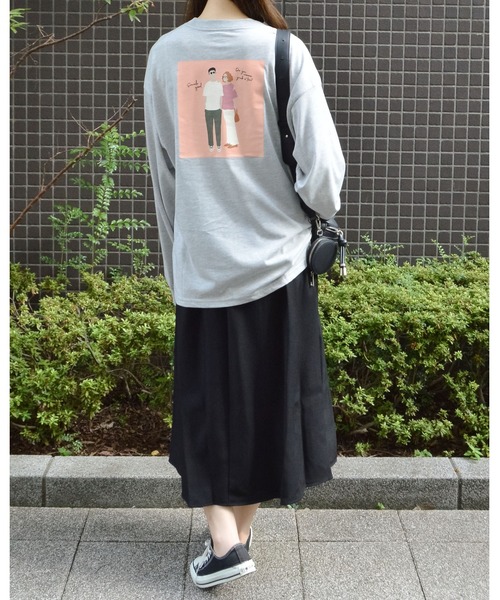 spiritoso(スピリトーゾ)の「ニュアンスカップル ロンT(Tシャツ/カットソー・レディース・ネイビー/杢グレー・FREE)」の10枚目の写真