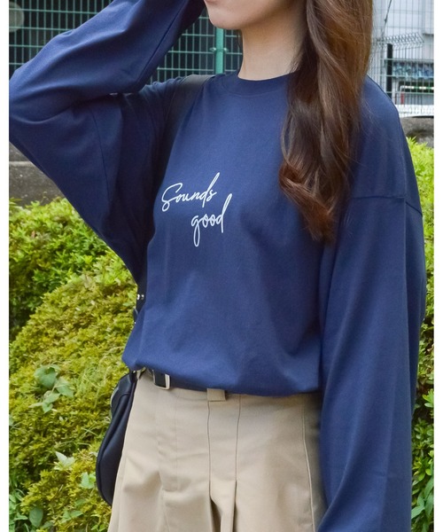 spiritoso(スピリトーゾ)の「ニュアンスカップル ロンT(Tシャツ/カットソー・レディース・ネイビー/杢グレー・FREE)」の14枚目の写真