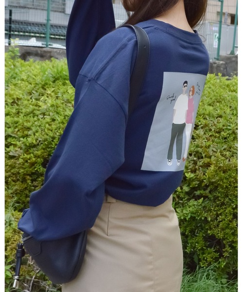spiritoso(スピリトーゾ)の「ニュアンスカップル ロンT(Tシャツ/カットソー・レディース・ネイビー/杢グレー・FREE)」の15枚目の写真