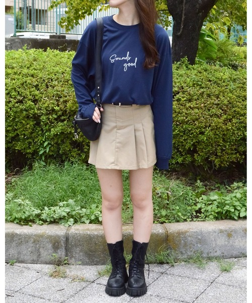 spiritoso(スピリトーゾ)の「ニュアンスカップル ロンT(Tシャツ/カットソー・レディース・ネイビー/杢グレー・FREE)」の16枚目の写真