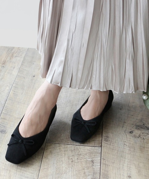 【新品未使用】Fin スクエアトゥVカットバレエシューズ　24.5 Fin｜スクエアトゥVカットバレエシューズ | Rakuten Fashion